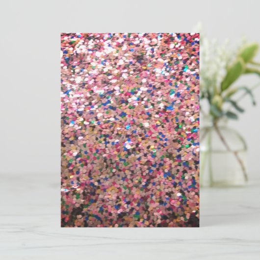 Roze glitter Sjabloon Kaart (Staand voorkant)