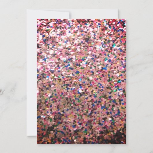 Roze glitter Sjabloon Kaart (Achterkant)