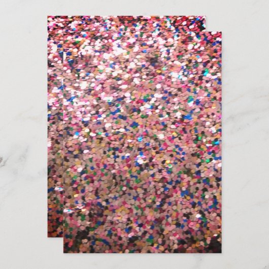 Roze glitter Sjabloon Kaart (Voorkant / Achterkant)