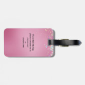 Roze Glitter Sky Diva Bagagelabel (Achterkant horizontaal)