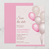 Roze Glitter Sla de datum 53e verjaardag op Kaart (Voorkant / Achterkant)