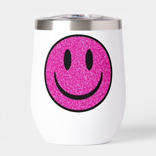 Roze Glitter Smile Face (Voorkant)