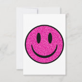 Roze Glitter Smile Face Bedankkaart (Voorkant)