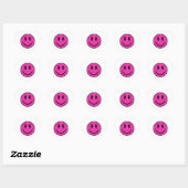Roze Glitter Smile Face Hart Sticker (Vel)