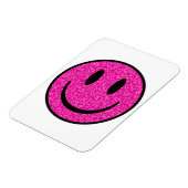 Roze Glitter Smile Face Magneet (Linkerzijde)