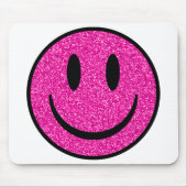 Roze Glitter Smile Face Muismat (Voorkant)