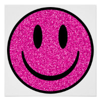 Roze Glitter Smile Face
