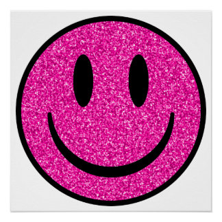 Roze Glitter Smile Face Perfect Poster