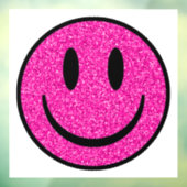 Roze Glitter Smile Face Raamsticker (Vel 3)