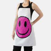 Roze Glitter Smile Face Schort (Insitu)