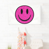 Roze Glitter Smile Face Spandoek (Insitu)
