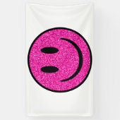 Roze Glitter Smile Face Spandoek (Verticaal)