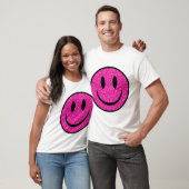 Roze Glitter Smile Face T-shirt (Unisex)