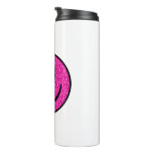 Roze Glitter Smile Face Thermosbeker (Geroteerd rechts)