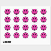 Roze Glitter Smile Face Vierkante Sticker (Vel)