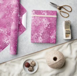 Roze Glitter Snake Skin Cadeaupapier