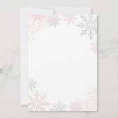 Roze Glitter Sneeuwvlok 1e Verjaardag Kaart (Achterkant)