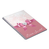 Roze Glitter Sneeuwvlok Lint en Diamant Notitieboek (Rechterzijde)