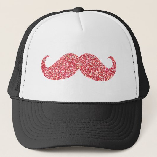 Roze Glitter Snorhaar Trucker Pet (Voorkant)