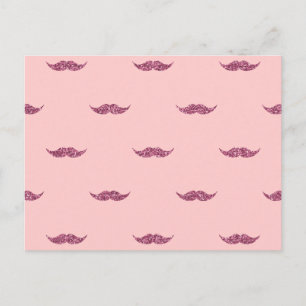 Roze Glitter snorren Briefkaart
