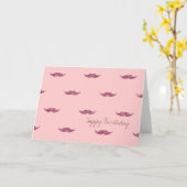 Roze Glitter snorren Kaart (Gele Bloem)