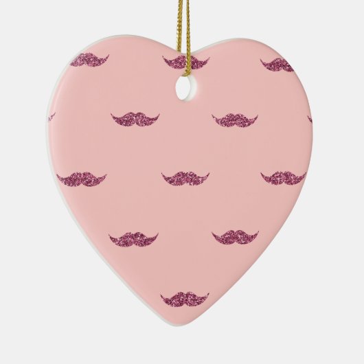 Roze Glitter snorren Keramisch Ornament (Rechts)