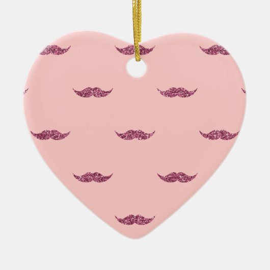 Roze Glitter snorren Keramisch Ornament (Voorkant)