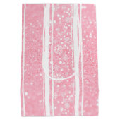 Roze glitter Snowflake Holiday Medium Gift Bag Cadeauzakje (Achterkant)