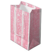 Roze glitter Snowflake Holiday Medium Gift Bag Medium Cadeauzakje (Voorkant Gekanteld)