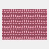 Roze Glitter Snowflakes Kerstboom Feestdagen Inpakpapier Vel (Voorkant 3)