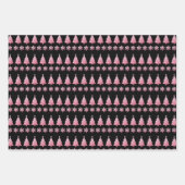 Roze Glitter Snowflakes Kerstboom Feestdagen Inpakpapier Vel (Voorkant 2)