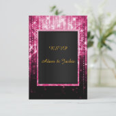 ROZE GLITTER SPANKEL ELEGANT KLASSEK rsvp Kaart (Staand voorkant)