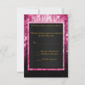 ROZE GLITTER SPANKEL ELEGANT KLASSEK rsvp Kaart (Achterkant)