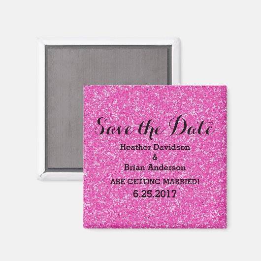 Roze Glitter sparen de Magnet van de Datum (Voorkant / Achterkant)