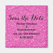 Roze Glitter sparen de Magnet van de Datum (Voorkant)