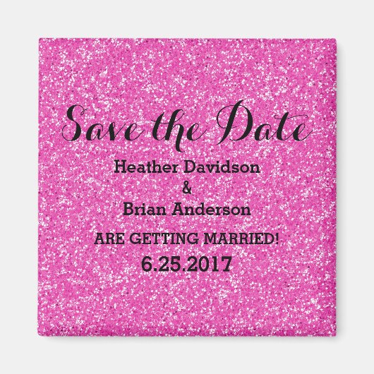 Roze Glitter sparen de Magnet van de Datum (Voorkant)