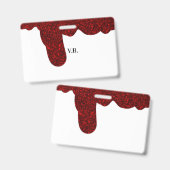 Roze glitter sparkle art design add name text badge (Voor- en achterkant)