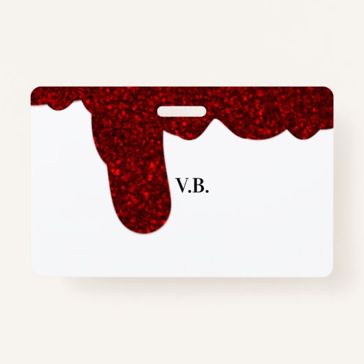 Roze glitter sparkle art design add name text badge (Voorkant)