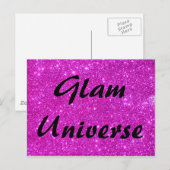 Roze glitter Sparkle Design Briefkaart (Voorkant / Achterkant)