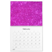 Roze glitter Sparkle  Design Calendar Kalender (Feb 2027)