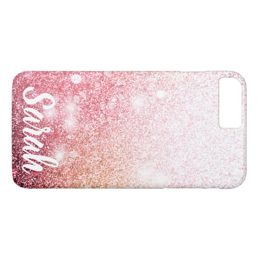 Roze glitter-sparkle design Case-Mate iPhone case (Achterkant (Horizontaal))