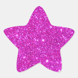 Roze glitter Sparkle Design Ster Sticker