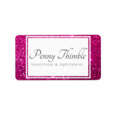 roze glitter sparkle gepersonaliseerd etiket (Voorkant)