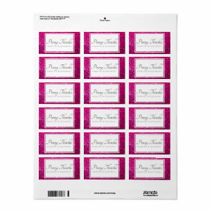 roze glitter sparkle gepersonaliseerd etiket