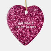 Roze Glitter Sparkle Keramisch Ornament (Rechts)