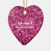 Roze Glitter Sparkle Keramisch Ornament (Links)