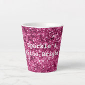 Roze Glitter Sparkle Latte Mok (Voorkant)