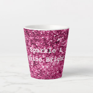 Roze Glitter Sparkle Latte Mok