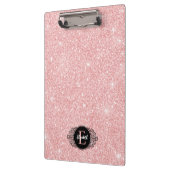 Roze Glitter Sparkle Modern Monogram Klembord (Links)