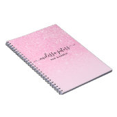 Roze glitter Sparkle Moderne Business Notitieboek (Rechterzijde)